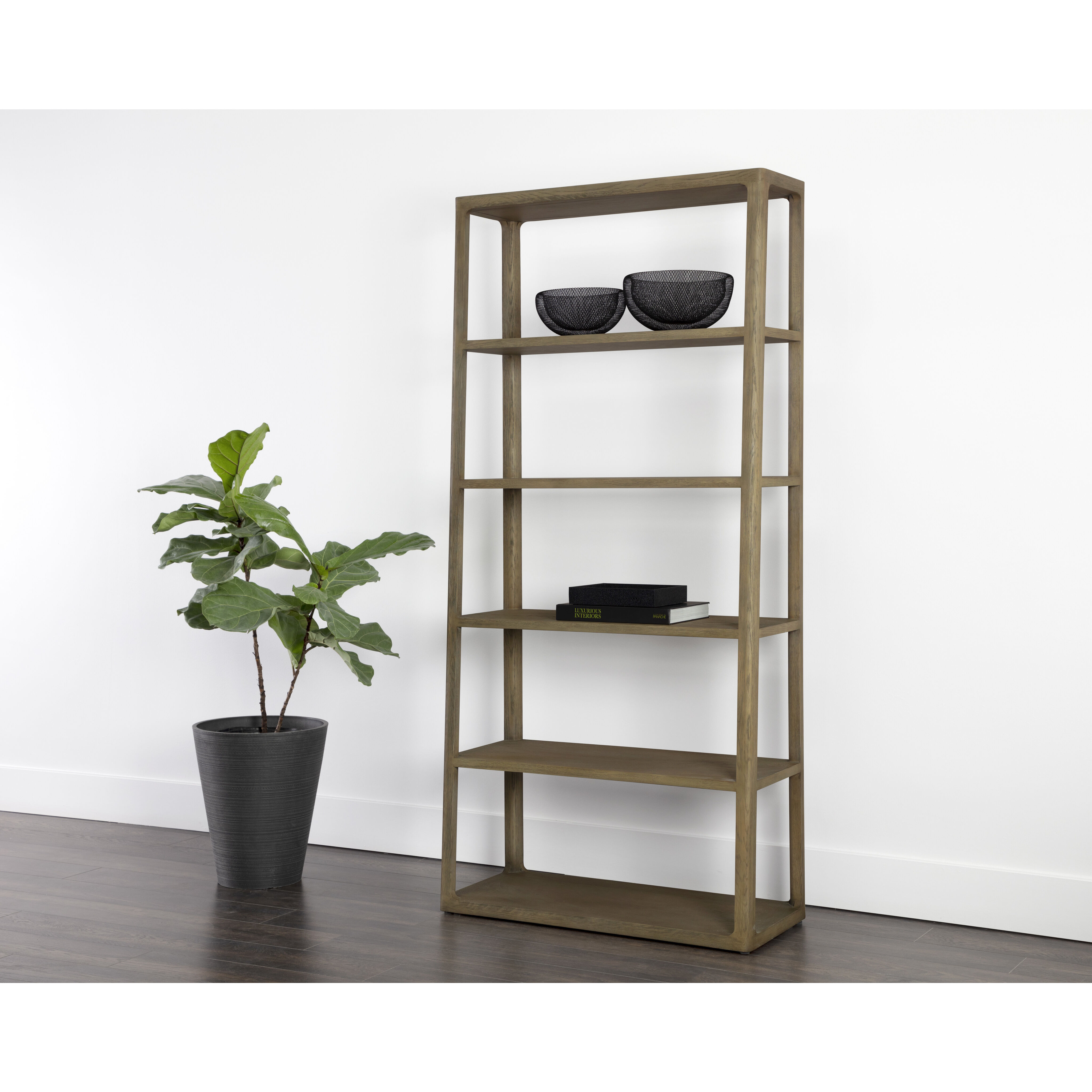 Doncaster Smoke Grey Bookcase, Large